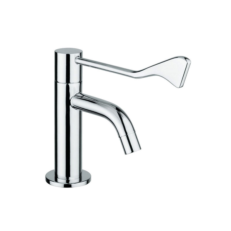One-way tap for washbasin with long medical lever