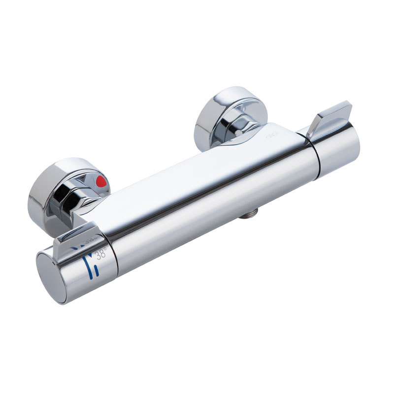External thermostatic mixer for shower with knobs with levers