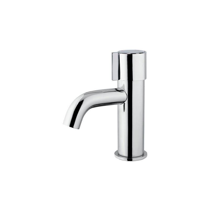 Single-control timed washbasin mixer
