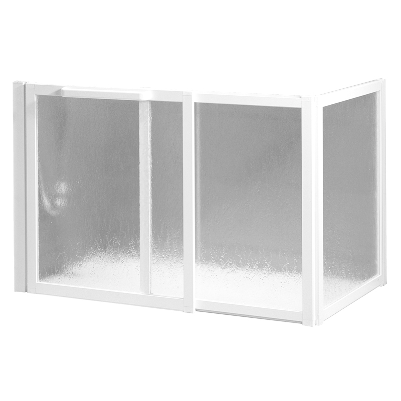Shower enclosure for corner with liftable doors