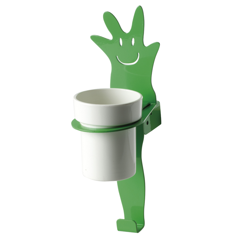 Cup-holder with cup and towel hook