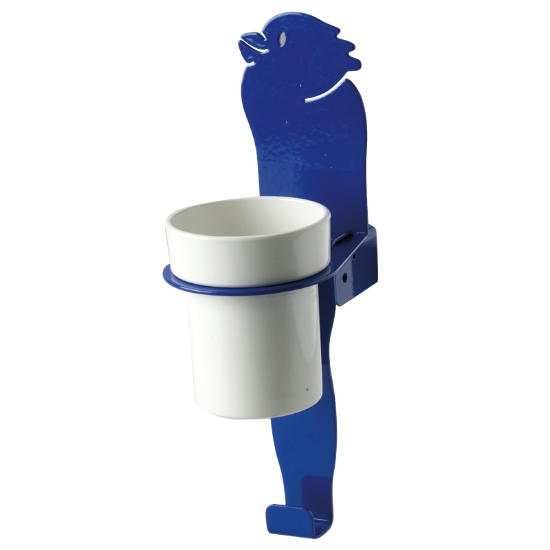 Cup-holder with cup and towel hook