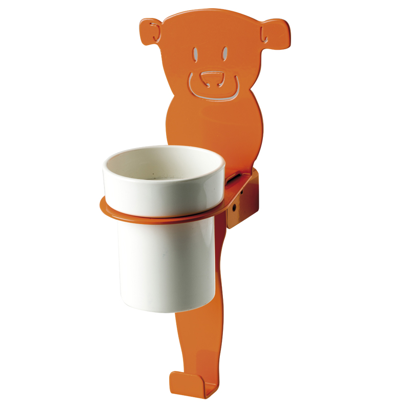Cup-holder with cup and towel hook