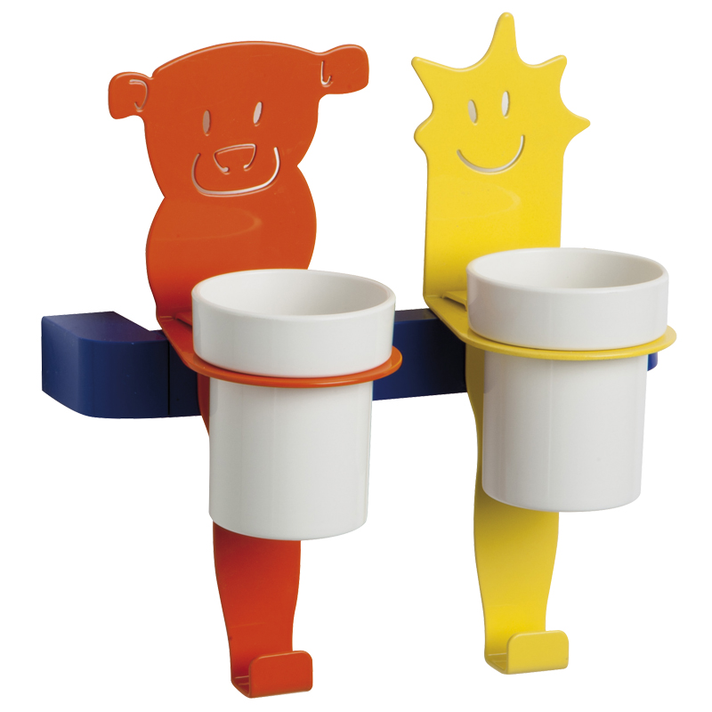 Bar with two cup holder characters and towel hook