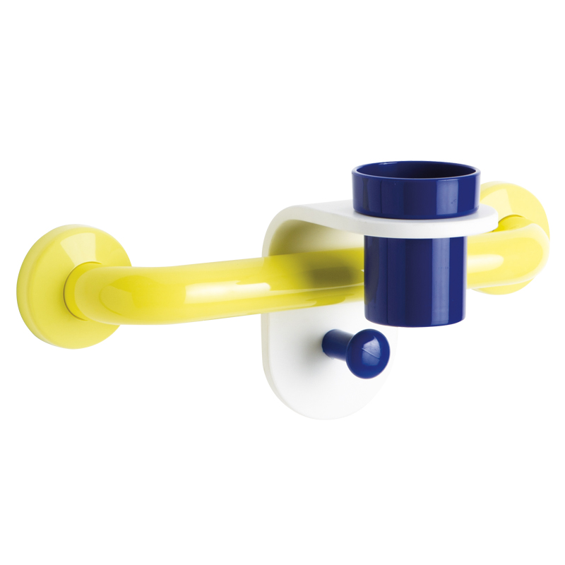Bar with cup holder and towel hook