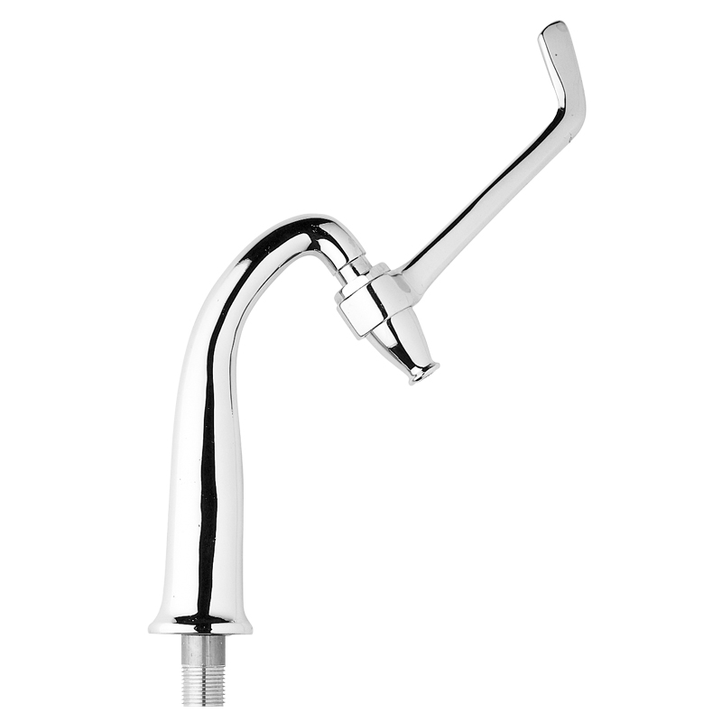 One-way column tap with elbow-operated lever
