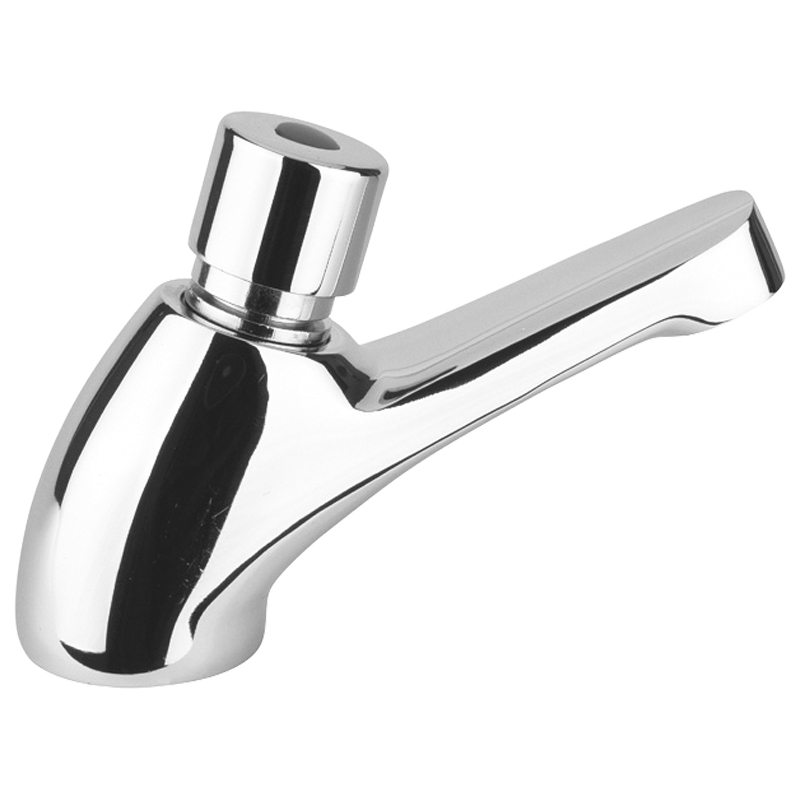 Curved push-button tap