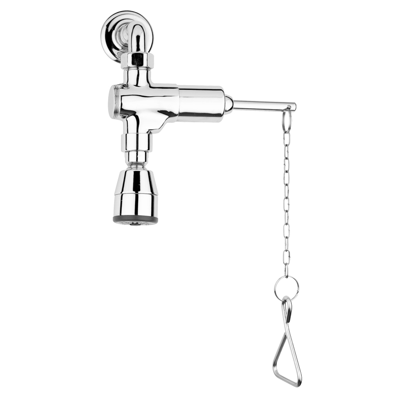 Shower with chain control and timed stop